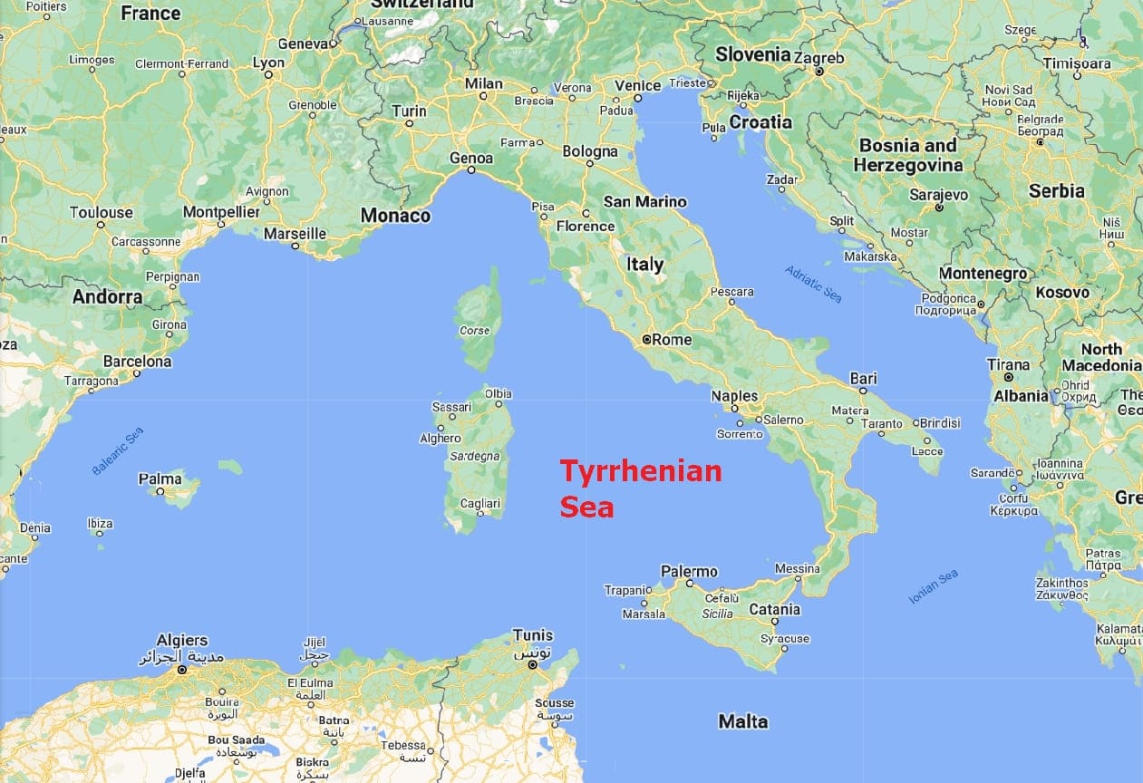 Tyrrhenian Sea Map